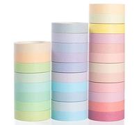 YUBBAEX Washi Tape Pastel Decorative Tape for DIY, Crafts, Gift Wrapping, Scrapbook Supplies (Multi-Color 30 Rolls)