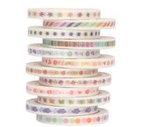YUBBAEX Washi Tape, Scrapbook Tape Craft Supplies 5MM Wide for DIY, Decorative Craft, Gift Wrapping, Scrapbooking (Thin Gradient 12)
