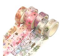 Yubbaex Washi Tape Set Decorative Tape Craft Supplies for DIY, Bullet Journal, Craft, Gift Wrapping, Scrapbooking (Fromantic 6 Rolls)