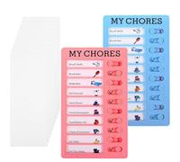 YUBBYSTU 2 Pack to Do List Chore Chart, Plastic Checklist Board, Chore Chart Detachable Daily Schedule Memo Checklist Boards with 10 Blank Paper for Home Office Routine Planning