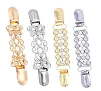 YUBBYSTU 4pcs Vintage Sweater Clips, Back Cinch Clips Elegant for Shawl Cardigans Collar Waist Shirt Scarf Cincher Tightener for Women Clothes Clothing Pants (Gold, Silver)