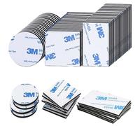 YUBBYSTU 90 Pcs Double Sided Sticky Pads, Extra Strong 3M Adhesive Foam Pads, Rectangle/Squares/Round, Waterproof Heavy Duty Strong Adhesive Foam Pads Mounting Pads for Outdoor Household - black