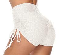 Yubenhong Honeycomb Ruched Booty Gym Shorts for Women with Side Drawstring Gym Workout Running Shorts Scrunch Butt Lifting Yoga Pants High Waisted Ruched Booty Workout Yoga Running Hot Pants