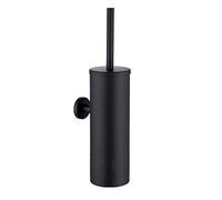 YUBIN Bathroom Toilet Brush Holder Matt Black 304 Stainless Steel Toilet Brush Wall Mounted for Bathroom Storage and Organization