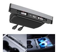YUBOZDZQ Tesla USB Hub for Model Y/3, Fast Charger for Model Y (2021-2024) Model 3 (2021-2023) with Sliding Cover Multi-Port Retractable Charging Cable for Tesla Center Console