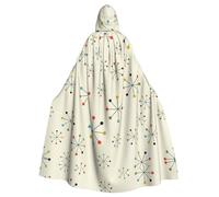 YUBVCF Absctract Geometric Pattern Space Printing Adult Halloween Hooded Cloak 57.8 Inches, Large Hood Parties Cloak,Masquerade Themed Carnivals