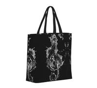 YUBVCF Black Smoke Music Daily Needs Tote Bag For Women, Large-Capacity Shoulder Bag Top Handle Handbag For Travel, Work