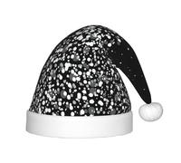 YUBVCF Black White Glitter Kids Santa Hat Festive Unisex Velvet Comfort Hats Extra Thicken Classic Fur For Christmas New Year
