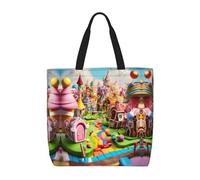 YUBVCF Candy Land Daily Needs Tote Bag For Women, Large-Capacity Shoulder Bag Top Handle Handbag For Travel, Work