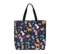 YUBVCF Cartoon Cat Daily Needs Tote Bag For Women, Large-Capacity Shoulder Bag Top Handle Handbag For Travel, Work