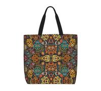YUBVCF Colorful Sugar Skulls Daily Needs Tote Bag For Women, Large-Capacity Shoulder Bag Top Handle Handbag For Travel, Work
