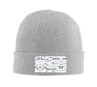 YUBVCF Cute Dachshund Dog Printing 1 Pack Winter Beanie Hats for Men Women,Warm Cozy Knitted Cuffed Cap Gifts for Cold Weather Gray