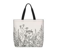 YUBVCF Floral Herbs Botanical Engraving Daily Needs Tote Bag For Women, Large-Capacity Shoulder Bag Top Handle Handbag For Travel, Work