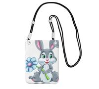 YUBVCF Fun Easter Rabbit Printing Small Phone Crossbody Shoulder Holsters Bag,Fits All Cell Phones,Use For Running,Walking,Biking