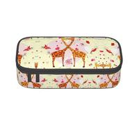 YUBVCF Giraffe Heart Flower Butterfly Cute Pencil Case Organizer for Student Boys Girls,Large Capacity Multi-Slot Durable Pen Box