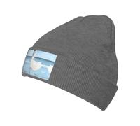 YUBVCF Girl On A Windy Beach Printing 1 Pack Winter Beanie Hats for Men Women,Warm Cozy Knitted Cuffed Cap Gifts for Cold Weather Deep Heather