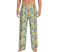 YUBVCF Golden Retriever Dog Men'S Long Soft Pajama Pants Lounge Drawstring Lightweight Sleep Pj Bottoms With Pockets
