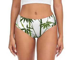 YUBVCF Green Bamboo Print Tropical Nature Plant Women'S Briefs Comfortable Seamless No Show Panties Everyday Wear Soft Breathable LadiesÂ