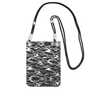 YUBVCF Halloween Bats Grey Printing Small Phone Crossbody Shoulder Holsters Bag,Fits All Cell Phones,Use For Running,Walking,Biking