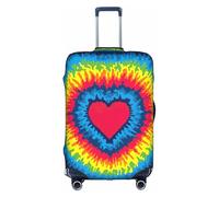 YUBVCF Heart Rainbow Tie-Dyed Printing Large Luggage Cover,Suitcase Covers,Elastic Dustproof Protector for 18 to 32 Inch Luggage