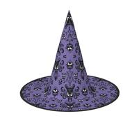 YUBVCF Horror Pattern On Purple Background Printing Women Halloween Cap For Cosplay Oxford Cloth Halloween Hat For Masquerade Parties
