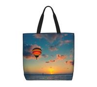 YUBVCF Hot Air Balloon Sunset Daily Needs Tote Bag For Women, Large-Capacity Shoulder Bag Top Handle Handbag For Travel, Work