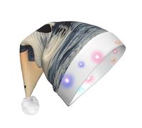 YUBVCF Killer Whale Led Light Up Christmas Santa Hat For Adult Xmas New Year Festive Party Headwear