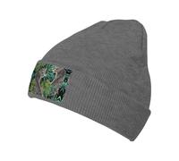 YUBVCF Leopard Palm Leaf Printing 1 Pack Winter Beanie Hats for Men Women,Warm Cozy Knitted Cuffed Cap Gifts for Cold Weather Deep Heather
