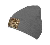 YUBVCF Leopard Print Printing 1 Pack Winter Beanie Hats for Men Women,Warm Cozy Knitted Cuffed Cap Gifts for Cold Weather Deep Heather