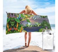 YUBVCF Many Frogs Sing On The Branches Summer Butterflies Lake Water Microfiber Sports Towel-Quick Dry Towel,Soft Camping Absorbent Towels