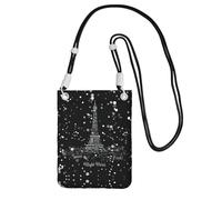 YUBVCF Night Paris Eiffel Tower Printing Small Phone Crossbody Shoulder Holsters Bag,Fits All Cell Phones,Use For Running,Walking,Biking