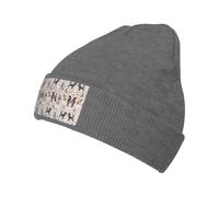 YUBVCF Oodles of Poodles Printing 1 Pack Winter Beanie Hats for Men Women,Warm Cozy Knitted Cuffed Cap Gifts for Cold Weather Deep Heather