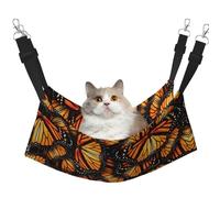 YUBVCF Orange Monarch Butterflies Soft Pet Bed Fit Ferret,Kitten,Puppy,Small Dog,Adjustable Strap