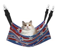 YUBVCF Patriotic Stars Independence Day Soft Pet Bed Fit Ferret,Kitten,Puppy,Small Dog,Adjustable Strap