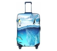 YUBVCF Penguins On The Iceberg Printing Large Luggage Cover,Suitcase Covers,Elastic Dustproof Protector for 18 to 32 Inch Luggage