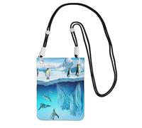 YUBVCF Penguins On The Iceberg Printing Small Phone Crossbody Shoulder Holsters Bag,Fits All Cell Phones,Use For Running,Walking,Biking