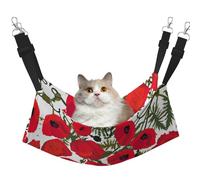 YUBVCF Poppy Flower Pattern Soft Pet Bed Fit Ferret,Kitten,Puppy,Small Dog,Adjustable Strap