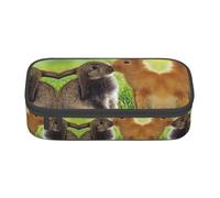 YUBVCF Rabbit Couple Cute Pencil Case Organizer for Student Boys Girls,Large Capacity Multi-Slot Durable Pen Box