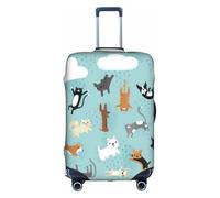 YUBVCF Raining Cats & Dogs Printing Large Luggage Cover,Suitcase Covers,Elastic Dustproof Protector for 18 to 32 Inch Luggage