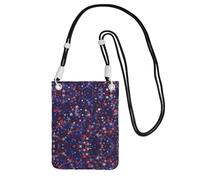 YUBVCF Red Blue Stars American Printing Small Phone Crossbody Shoulder Holsters Bag,Fits All Cell Phones,Use For Running,Walking,Biking