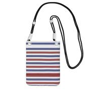 YUBVCF Red Blue White Gray Stripes Printing Small Phone Crossbody Shoulder Holsters Bag,Fits All Cell Phones,Use For Running,Walking,Biking