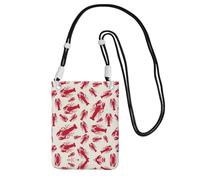 YUBVCF Red Lobster Printing Small Phone Crossbody Shoulder Holsters Bag,Fits All Cell Phones,Use For Running,Walking,Biking