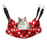 YUBVCF Red White Polka Dot Soft Pet Bed Fit Ferret,Kitten,Puppy,Small Dog,Adjustable Strap