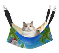 YUBVCF Santa Claus With The Beach And Surfboard Soft Pet Bed Fit Ferret,Kitten,Puppy,Small Dog,Adjustable Strap