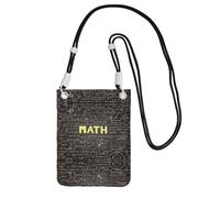 YUBVCF School Math Printing Small Phone Crossbody Shoulder Holsters Bag,Fits All Cell Phones,Use For Running,Walking,Biking