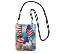 YUBVCF Sea To Shining Sea Patriotic Printing Small Phone Crossbody Shoulder Holsters Bag,Fits All Cell Phones,Use For Running,Walking,Biking