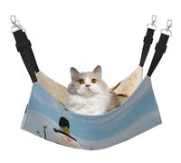 YUBVCF Snowman With Seashells Sitting On Sandy Beach Soft Pet Bed Fit Ferret,Kitten,Puppy,Small Dog,Adjustable Strap