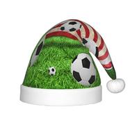 YUBVCF Soccer Usa American Flag Kids Santa Hat Festive Unisex Velvet Comfort Hats Extra Thicken Classic Fur For Christmas New Year