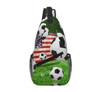 YUBVCF Soccer Usa American Flag Printing Fashion Sling Bag For Men Chest Shoulder Backpack Crossbody Motocycle Daypack For Travel Hiking