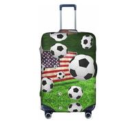 YUBVCF Soccer USA American Flag Printing Large Luggage Cover,Suitcase Covers,Elastic Dustproof Protector for 18 to 32 Inch Luggage